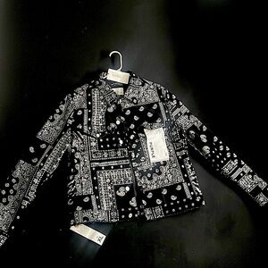 XL PURPLE Paisley Trucker Jacket